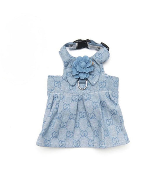 Denim Butterfly Harness Skirt & Leash