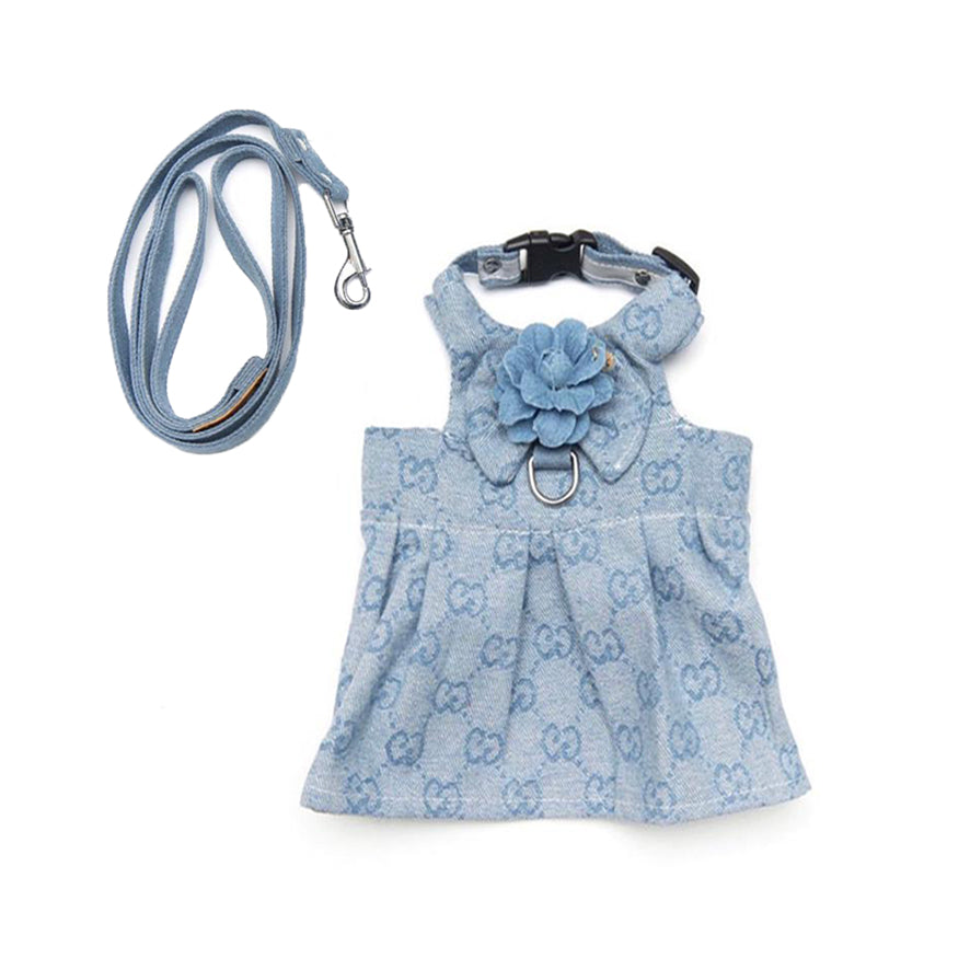 Butterfly Denim Harness Skirt & Leash